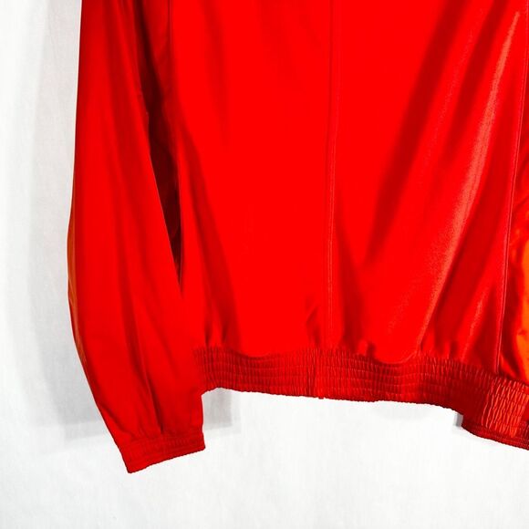 Athleta Medium Jacket Fleece Bomber Windbreaker Vibrant‎ Orange Full Zip 753 - Picture 8 of 11